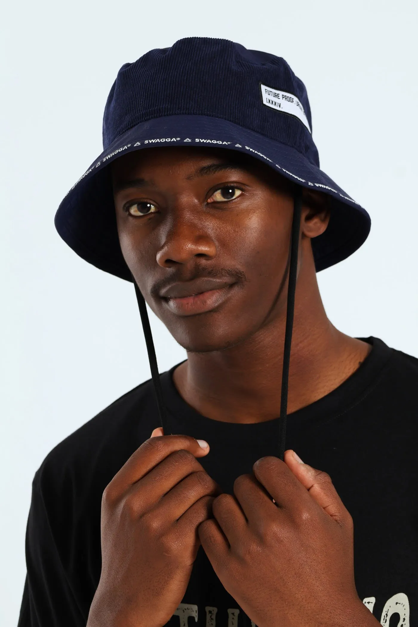 Brim Corduroy Bucket Hat - Navy sold by Edgars