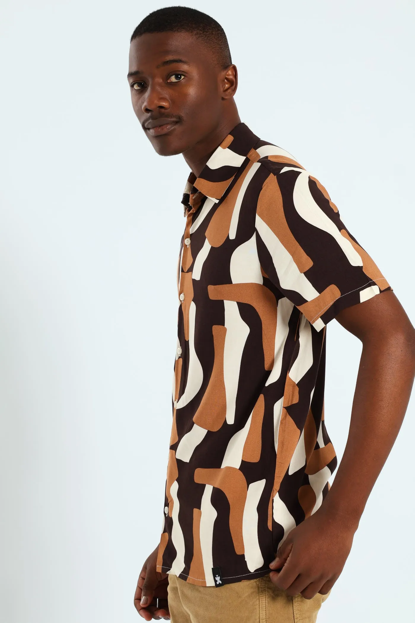 Geo Viscose Shirt - Brown sold by Edgars product image thumbnail 2
