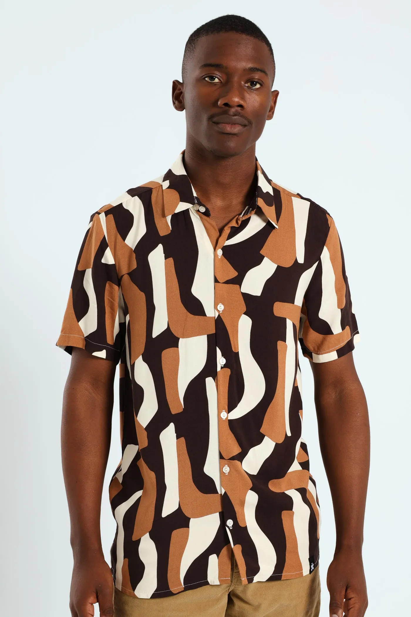 Geo Viscose Shirt - Brown sold by Edgars
