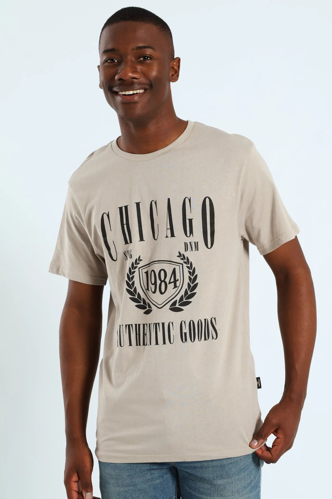 Basic Print Tee - Stone sold by Edgars