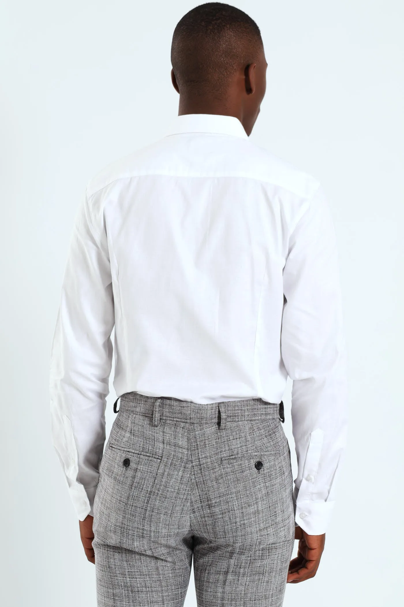 Slim Tonal Textured Long Sleeve Shirt - White sold by Edgars product image thumbnail 4