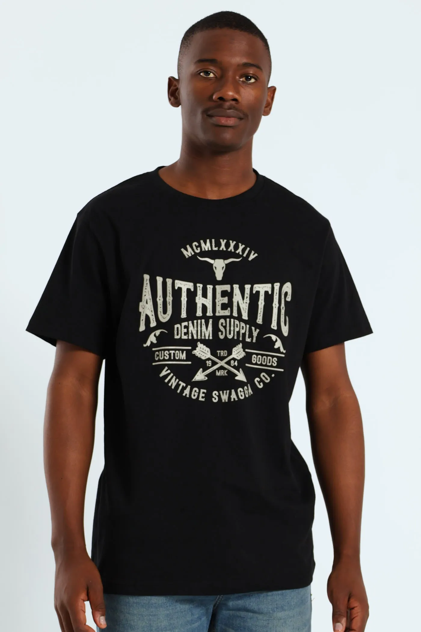 Basic Print Tee - Black sold by Edgars