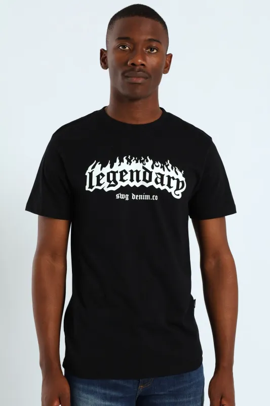 Basic Print Tee - Black sold by Edgars