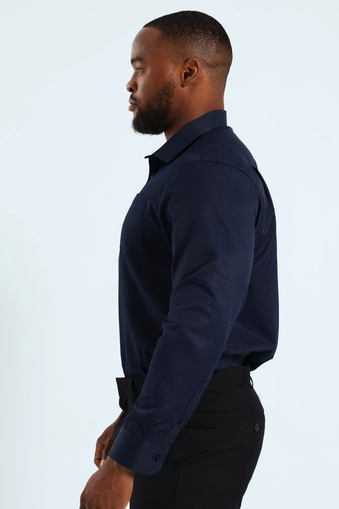Textured Long Sleeve Shirt - Navy sold by Edgars product image thumbnail 4