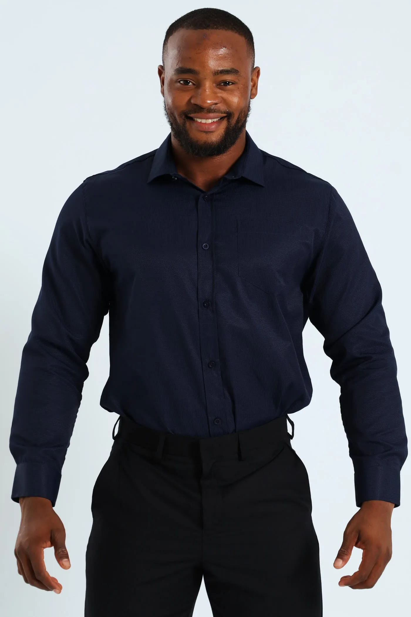 Textured Long Sleeve Shirt - Navy sold by Edgars product image thumbnail 3
