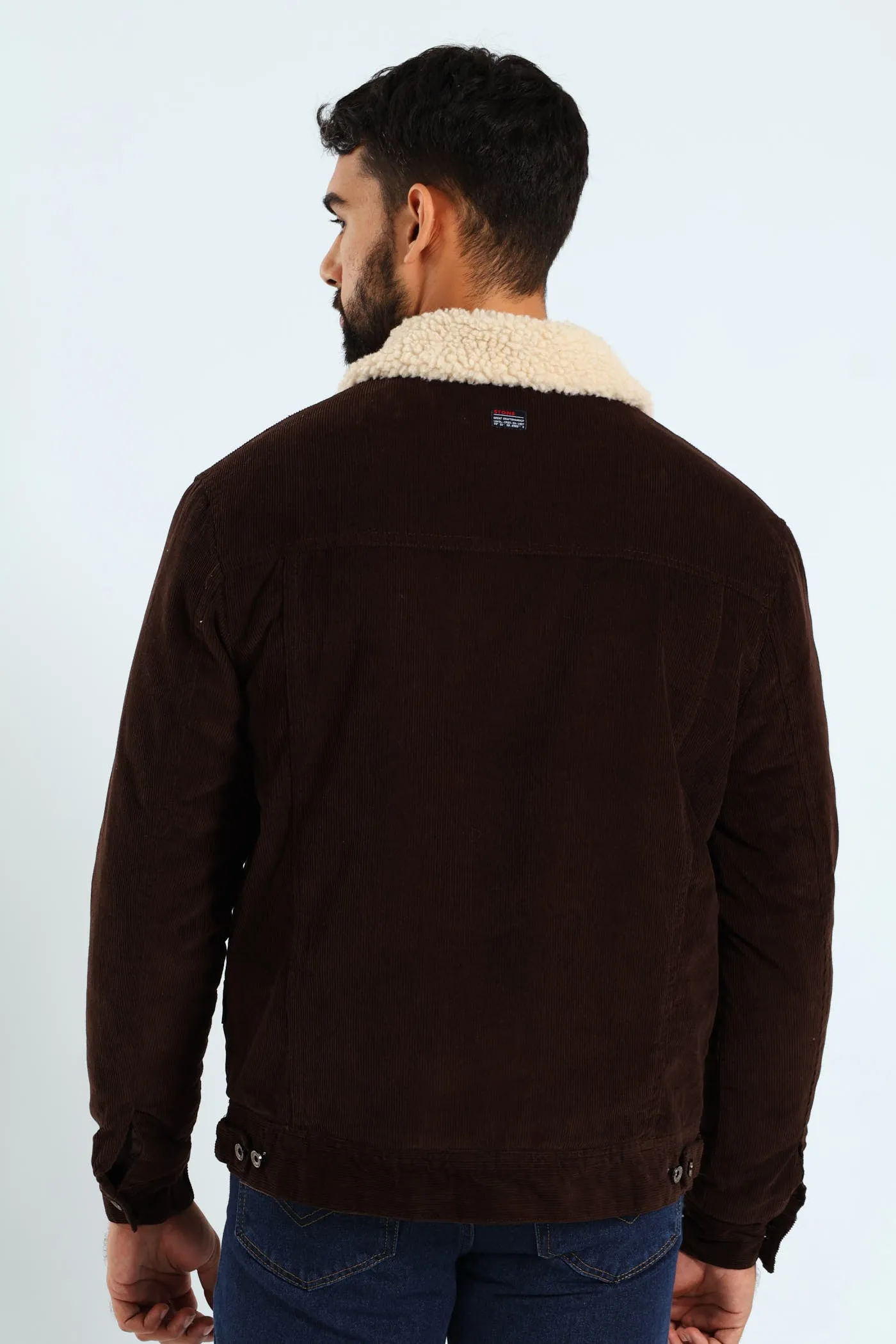 Corduroy Sherpa Trucker Jacket - Chocolate sold by Edgars product image thumbnail 4
