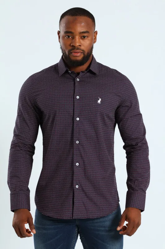 Maxim Long Sleeve Shirt - Navy sold by Edgars