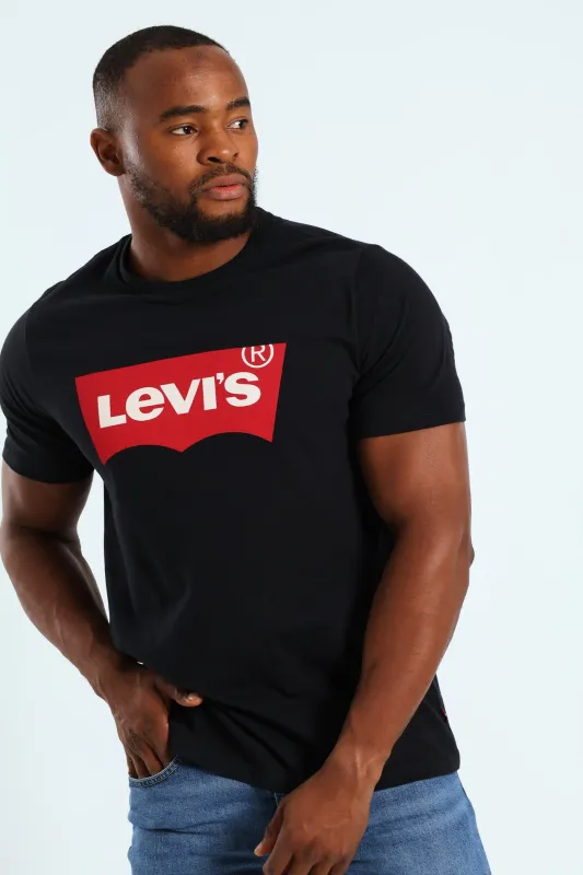 Set-In Neck HM Graphic Tee - Black sold by Edgars