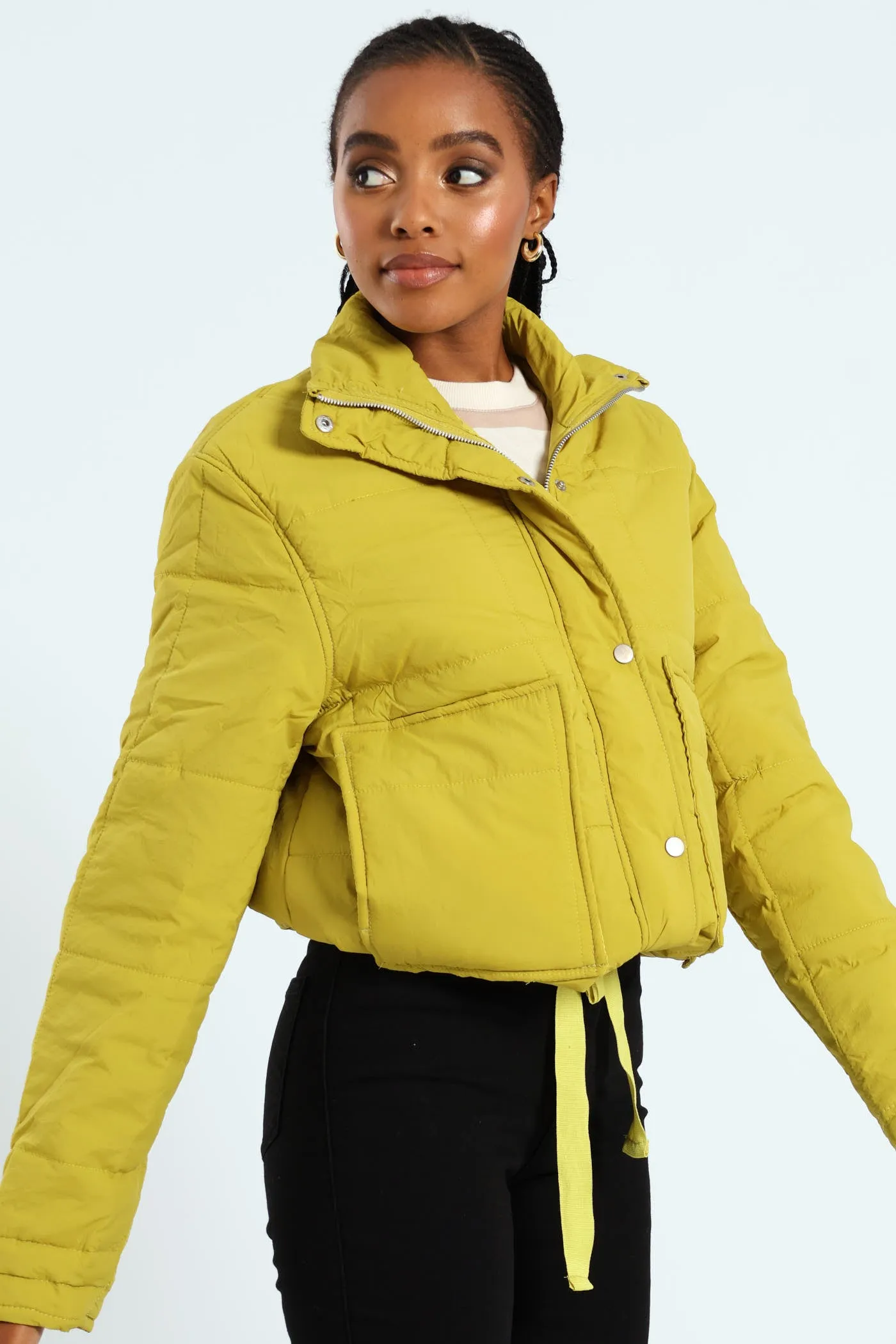 Light Weight Boxy Quilted Puffer - Chartreuse sold by Edgars product image thumbnail 4