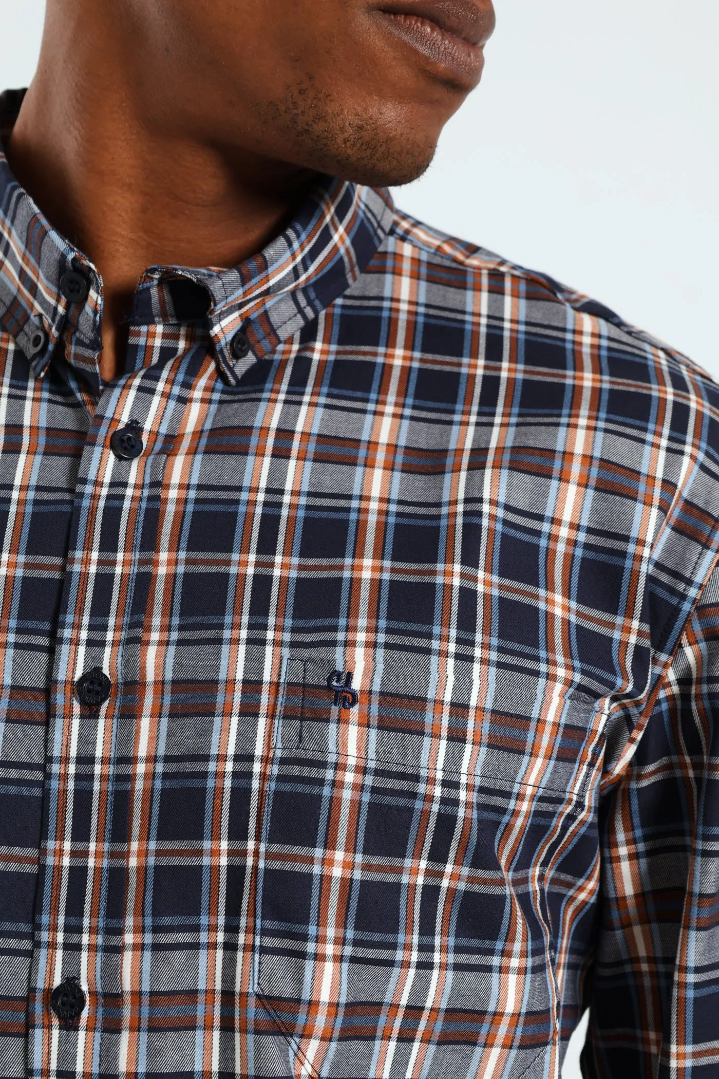 Long Sleeve Check Shirt - Navy sold by Edgars product image thumbnail 2