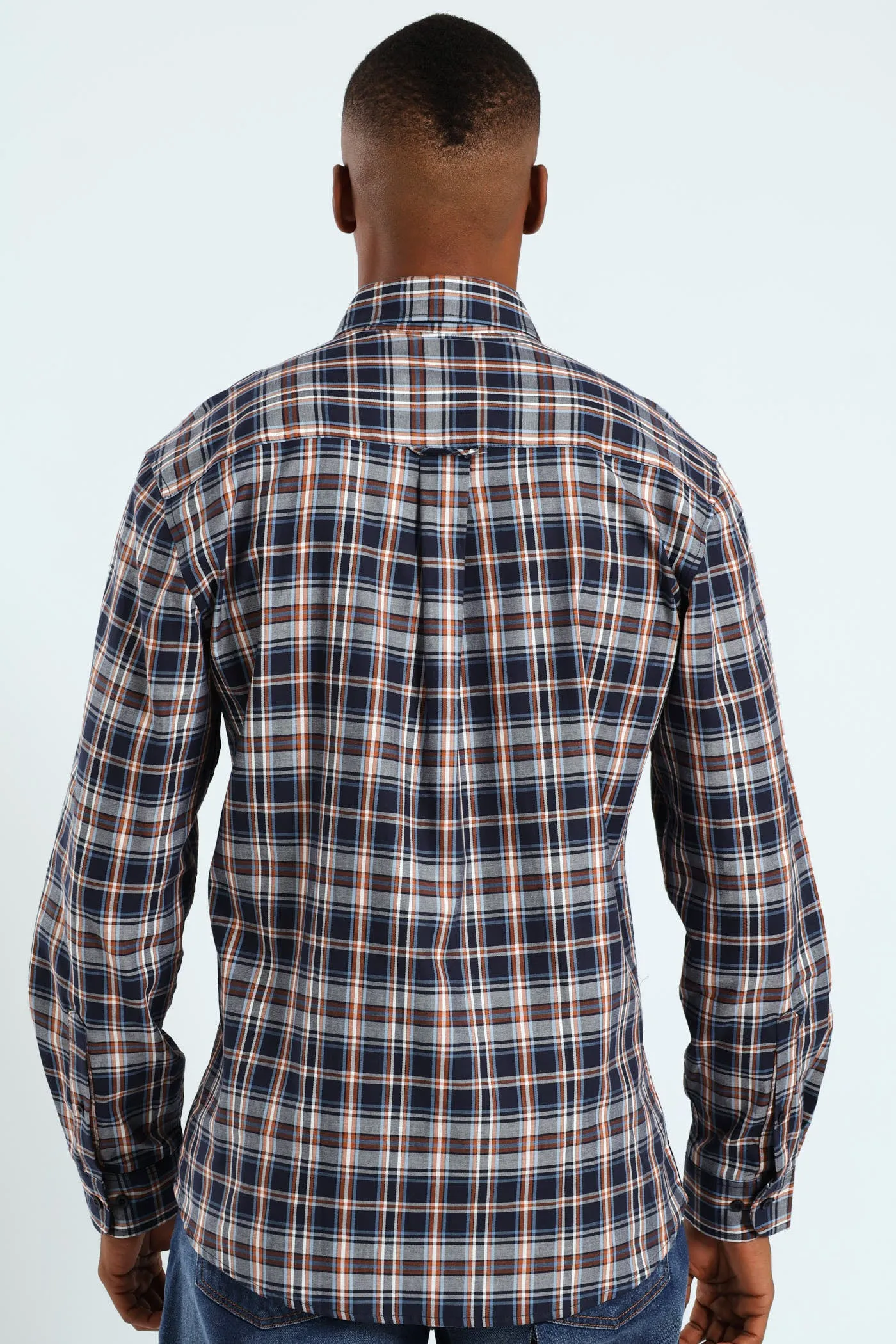 Long Sleeve Check Shirt - Navy sold by Edgars product image thumbnail 4