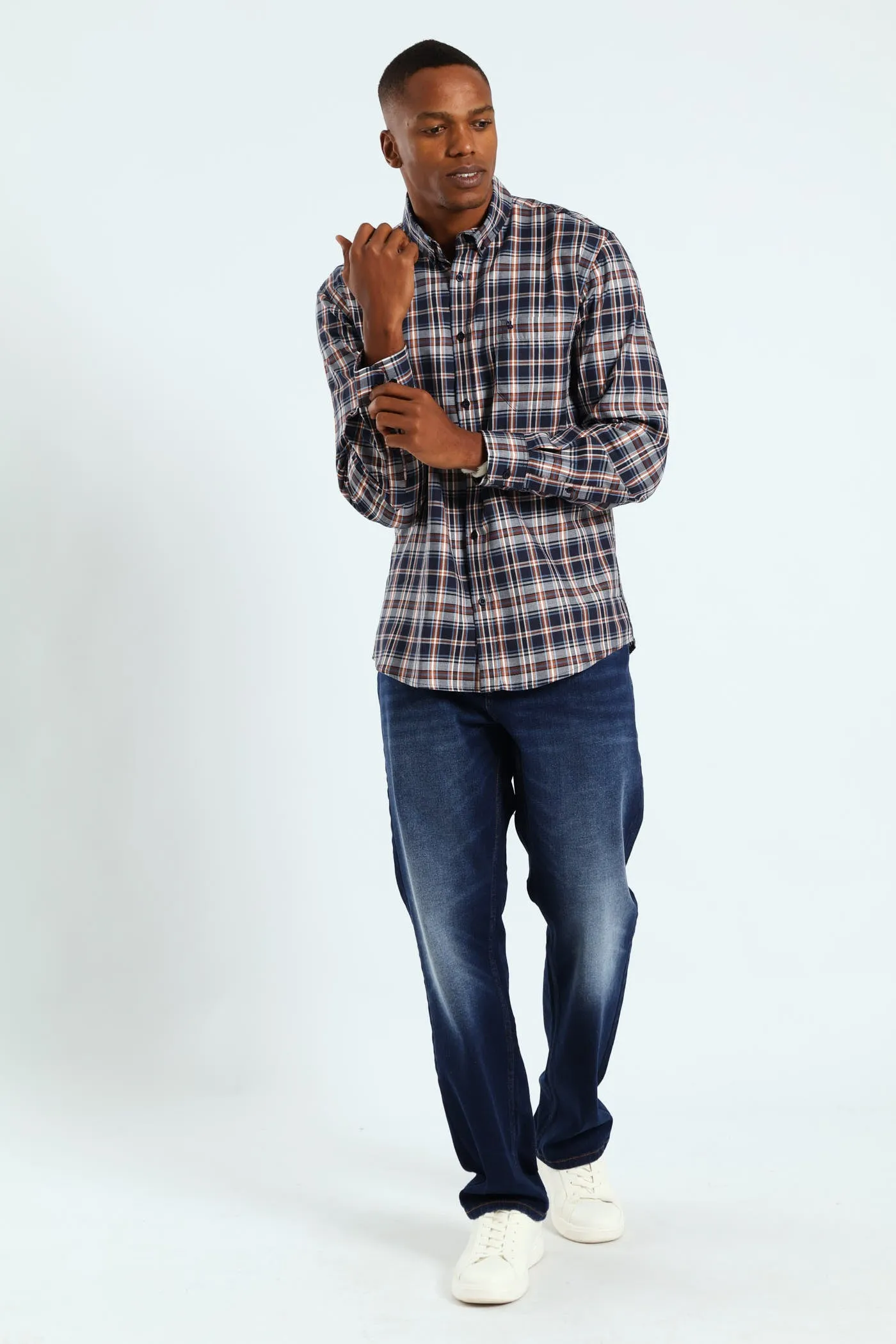 Long Sleeve Check Shirt - Navy sold by Edgars product image thumbnail 5