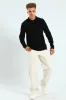 Long Sleeve Jacquard Golfer - Black sold by Edgars