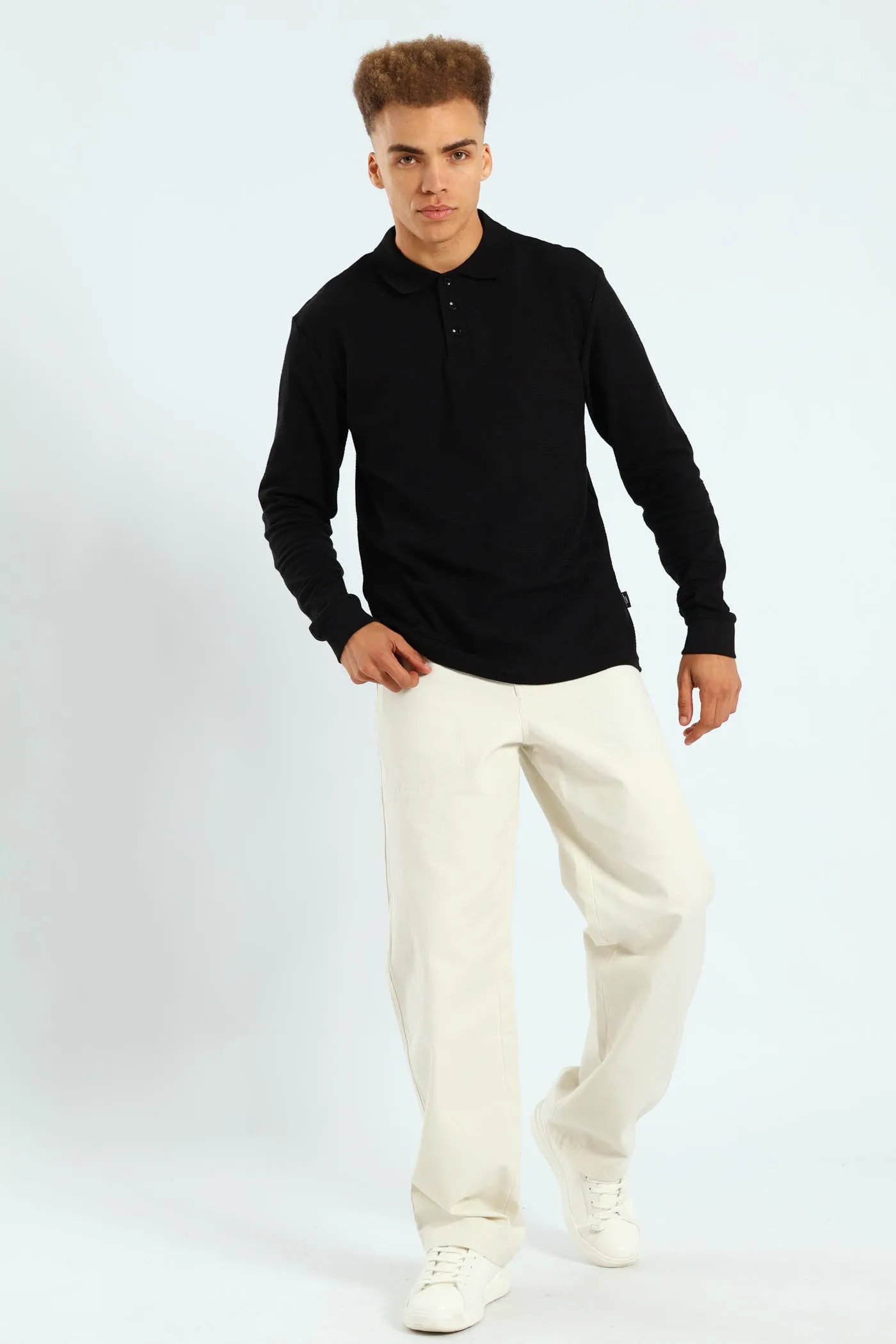 Long Sleeve Jacquard Golfer - Black sold by Edgars product image thumbnail 3