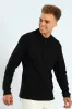 Long Sleeve Jacquard Golfer - Black sold by Edgars