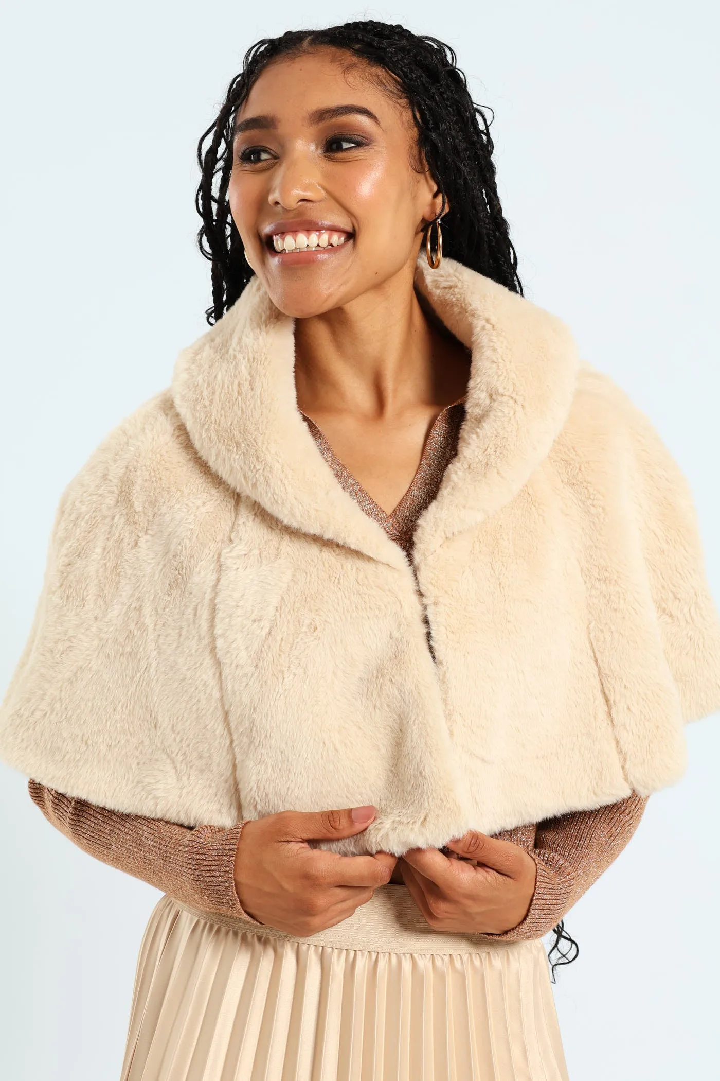 Full Faux Fur Bolero - Natural sold by Edgars