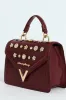 Handbag With Front Bling Detail - Burgundy sold by Edgars