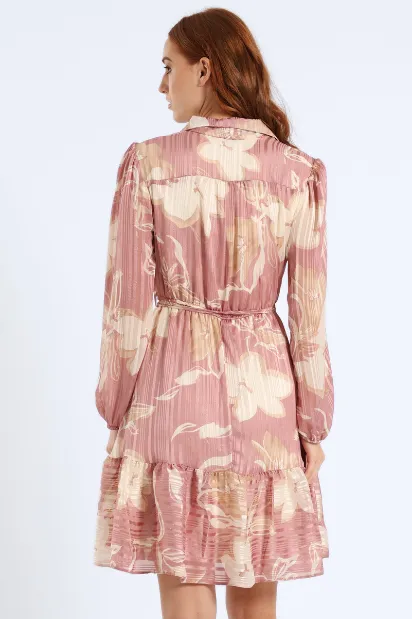 Button Through Tiered Floral Tea Dress - Pink sold by Edgars product image thumbnail 4