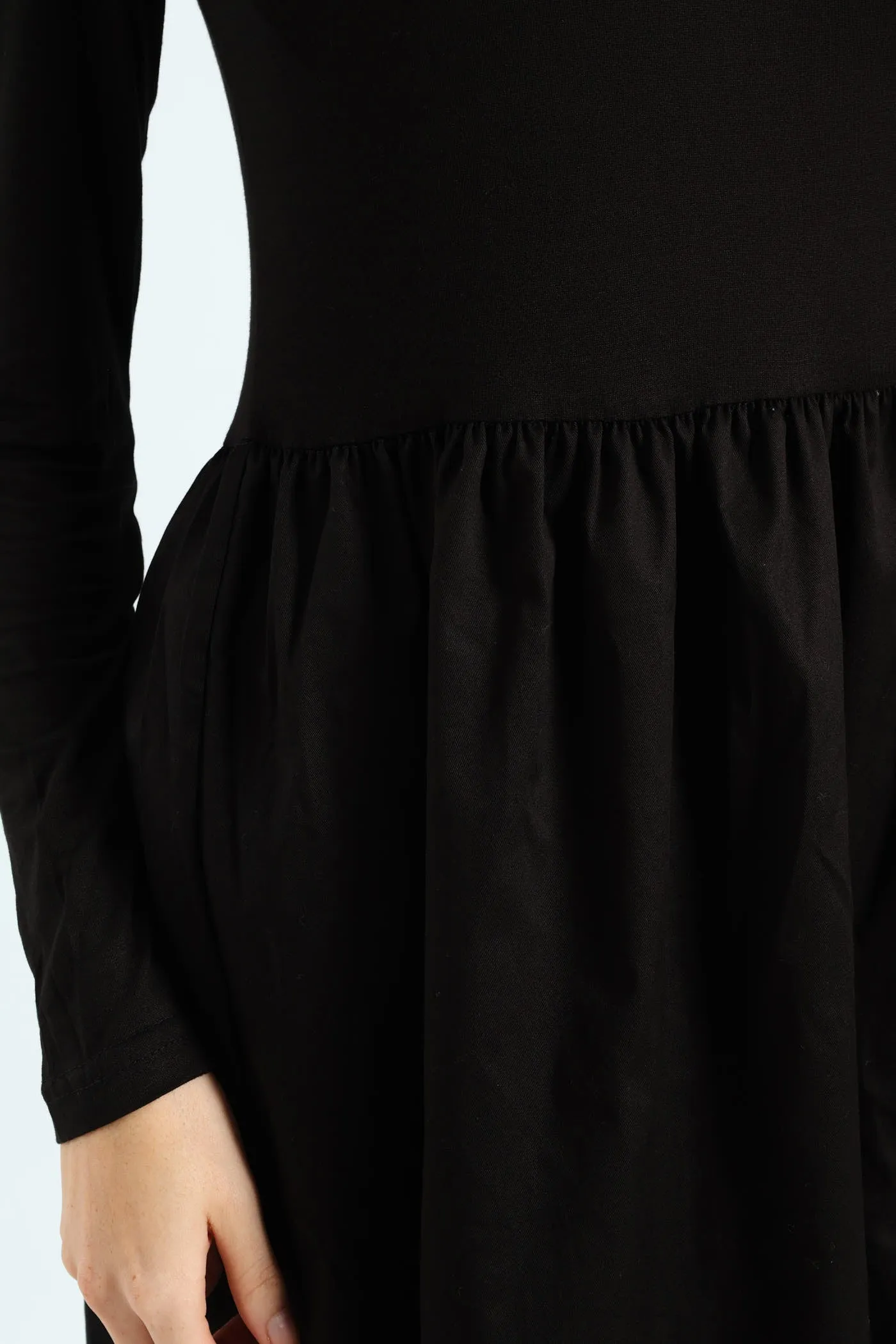 Long Sleeve Combo Bubble Hem Midaxi Dress - Black sold by Edgars product image thumbnail 4