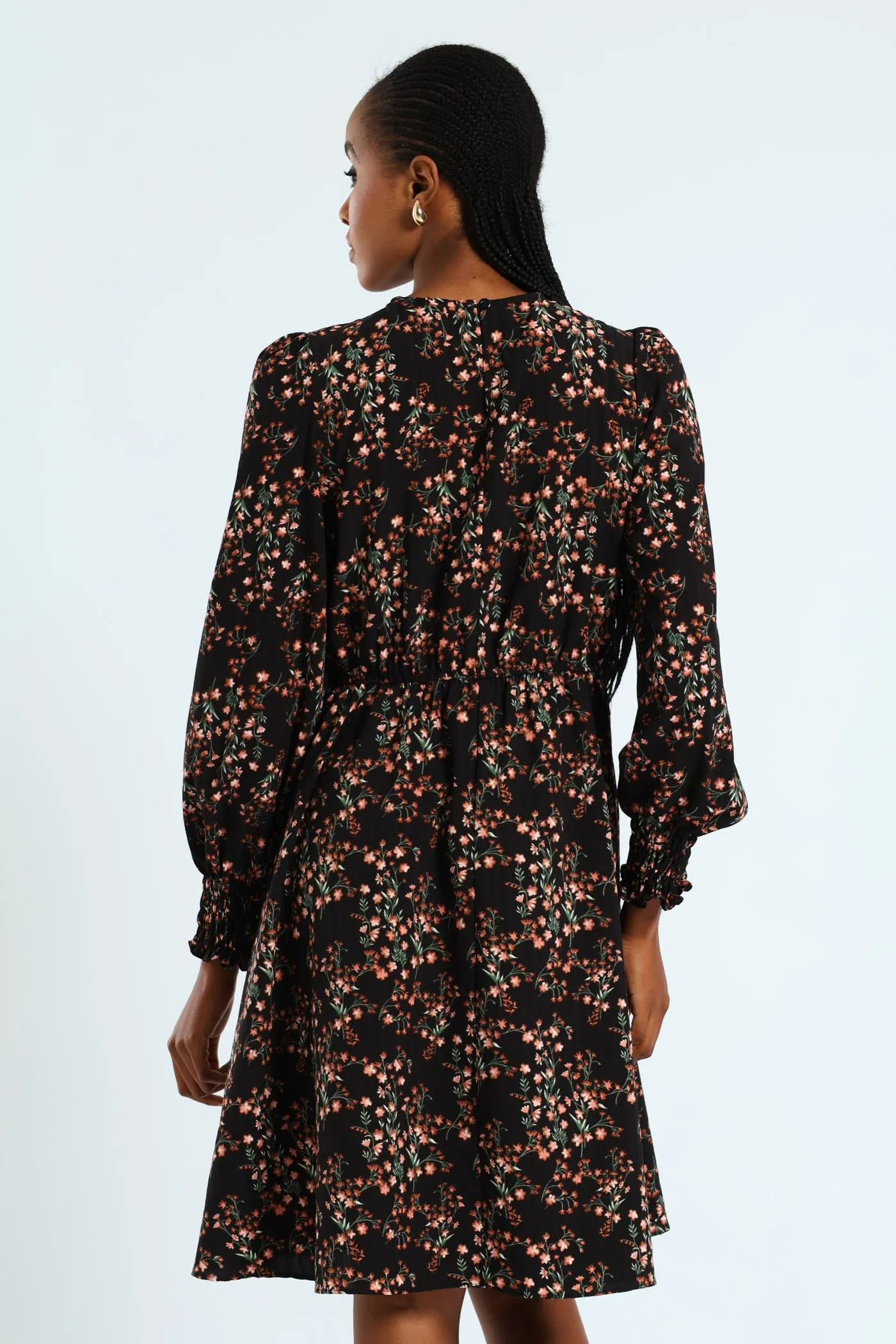 Shirred Cuff & Bodice Fit & Flare Dress sold by Edgars product image thumbnail 3