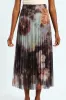 Abstract Pleated Mesh Midi Skirt - Pink sold by Edgars