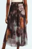 Abstract Pleated Mesh Midi Skirt - Pink sold by Edgars