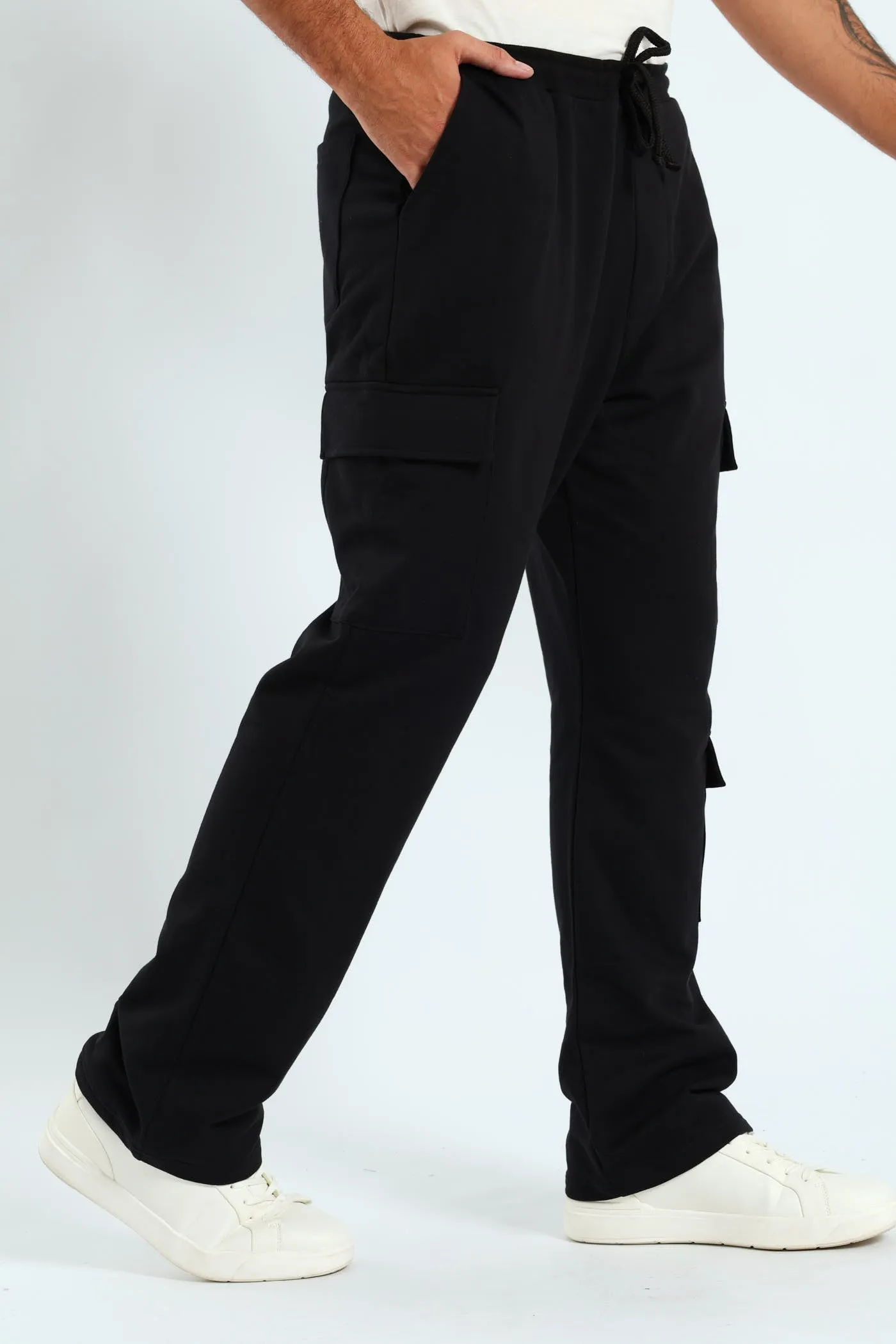 Straight Leg Cargo Fleece Jogger - Black sold by Edgars product image thumbnail 2