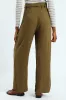 Paperbag Self Belt Wideleg Pant - Fatigue sold by Edgars