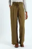 Paperbag Self Belt Wideleg Pant - Fatigue sold by Edgars