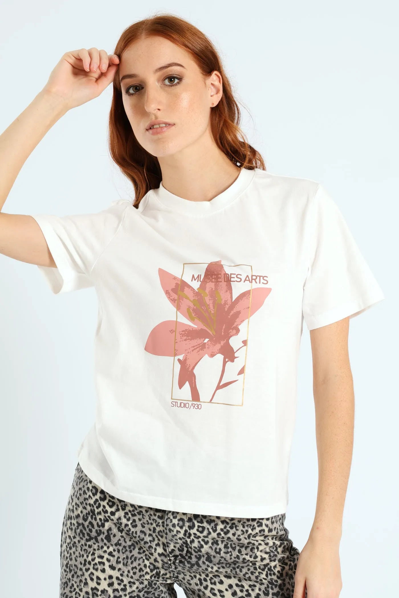 Rib Neck Boxy Lily Tee - White sold by Edgars