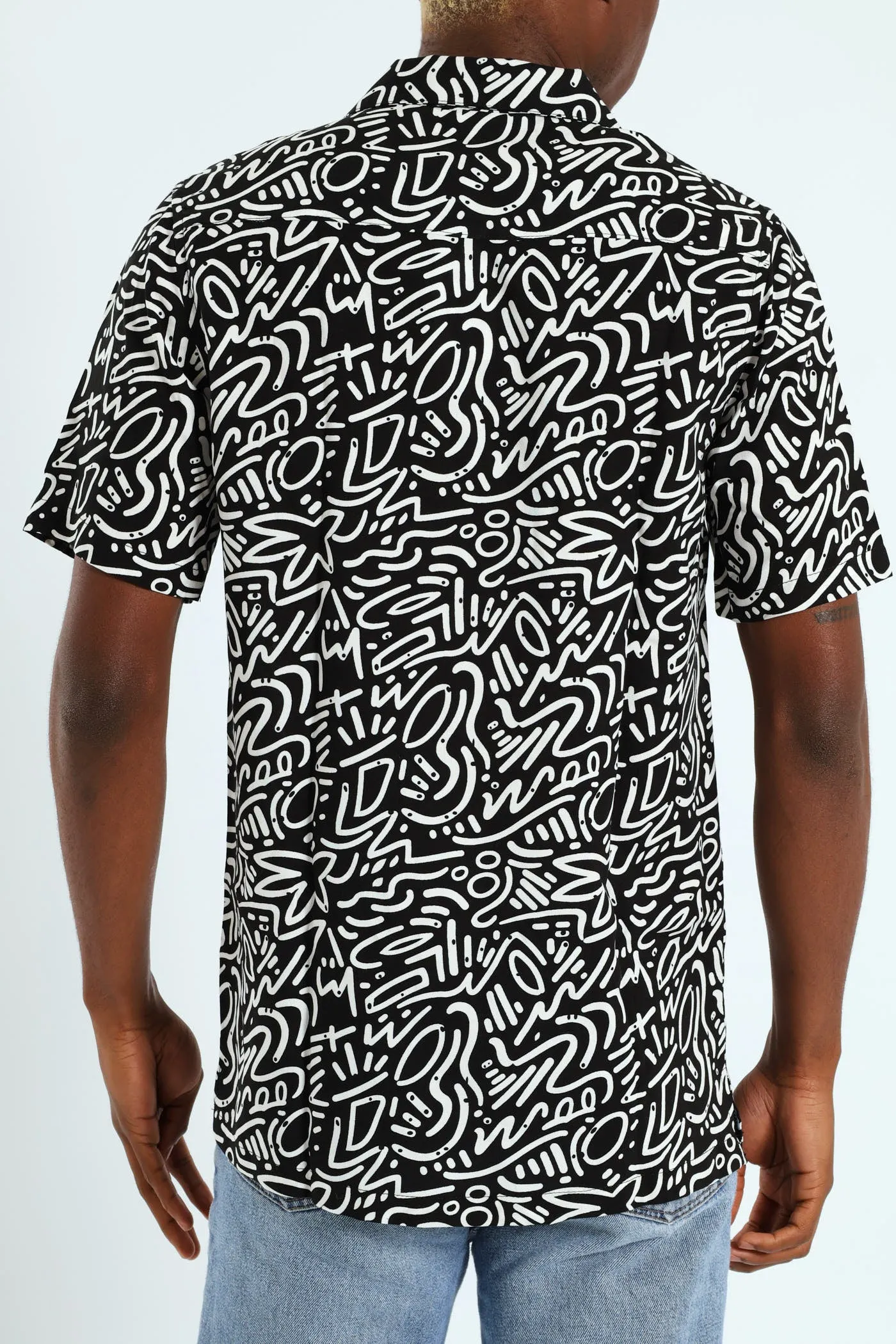 Short Sleeve Viscose Shirt - Black sold by Edgars product image thumbnail 3