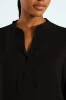 Half Placket Popover Blouse - Black sold by Edgars 
