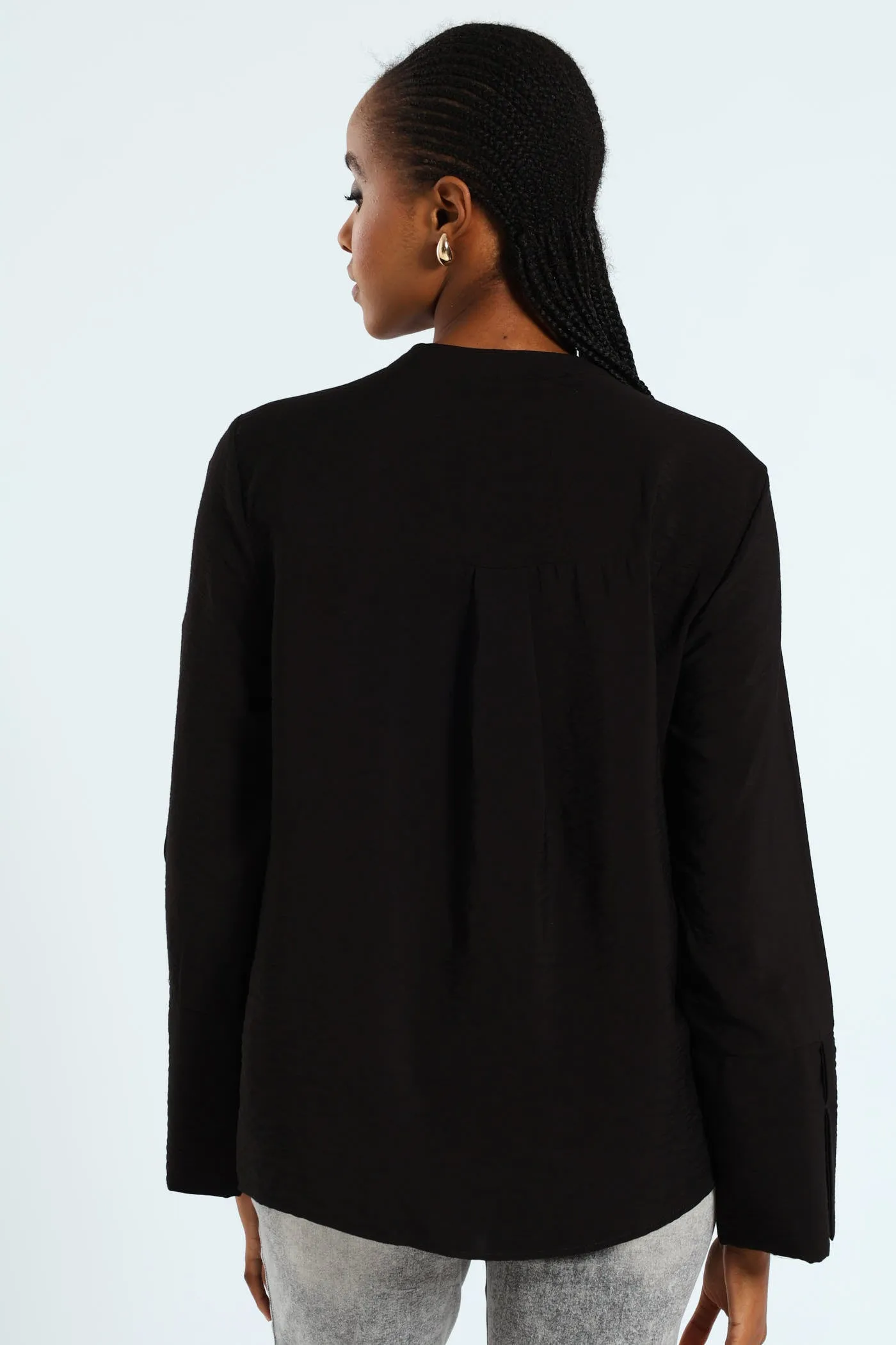 Half Placket Popover Blouse - Black sold by Edgars product image thumbnail 3