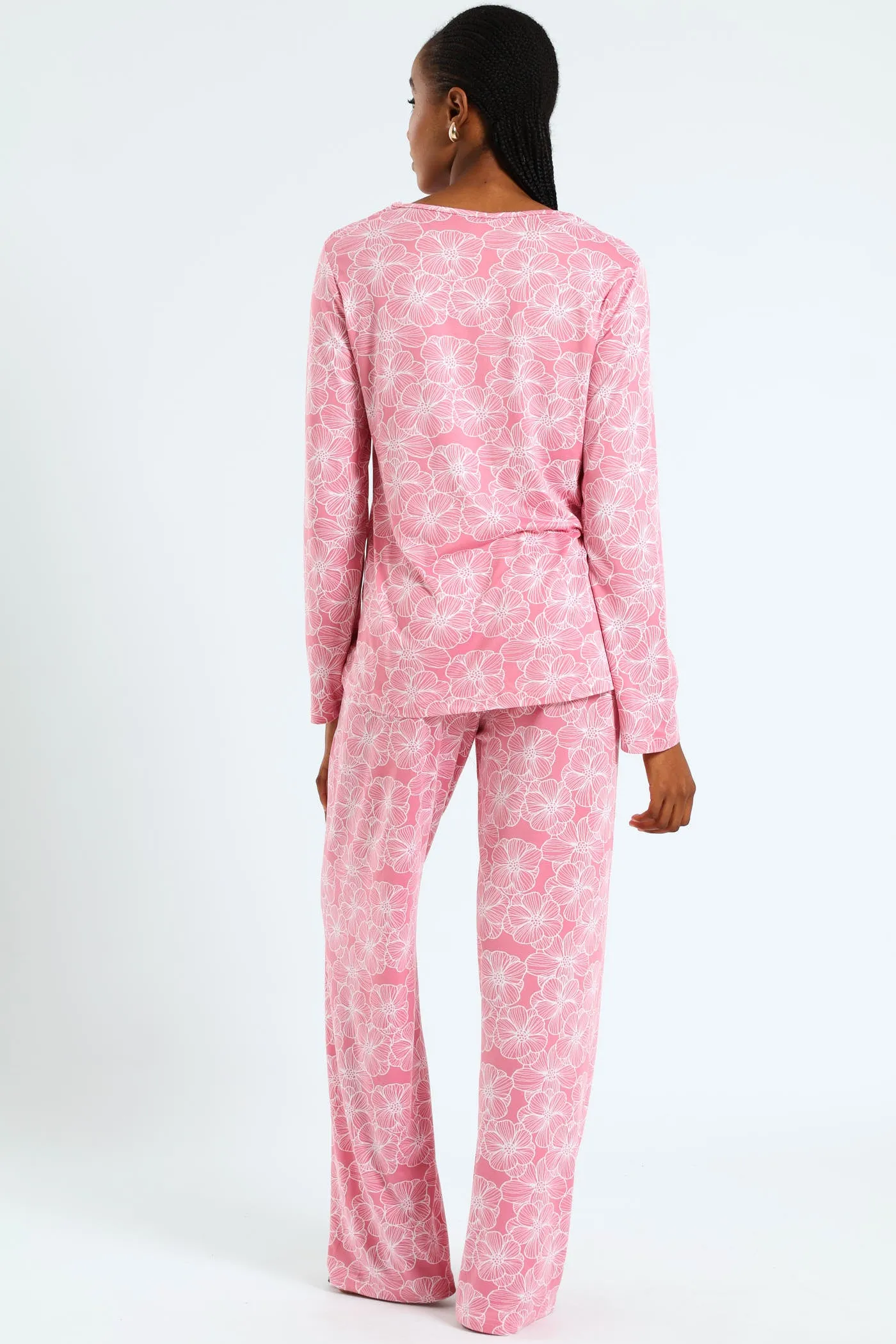 Long Sleeve Soft Touch Top & Pant Set - Pink sold by Edgars product image thumbnail 3
