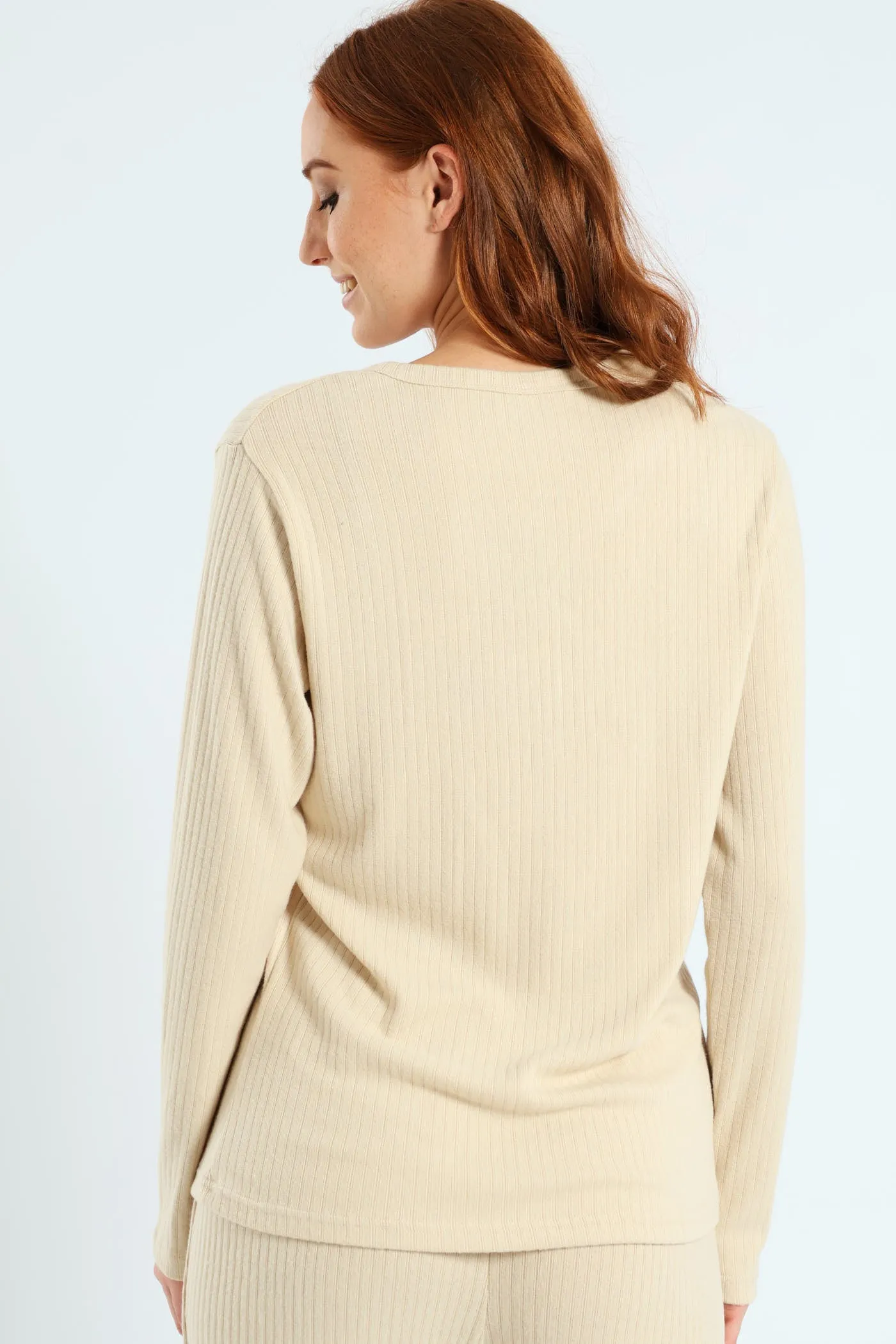 Long Sleeve Brushed Rib Tee - Beige sold by Edgars product image thumbnail 4