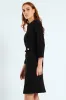 Notch Neck Work Pencil Dress - Black sold by Edgars