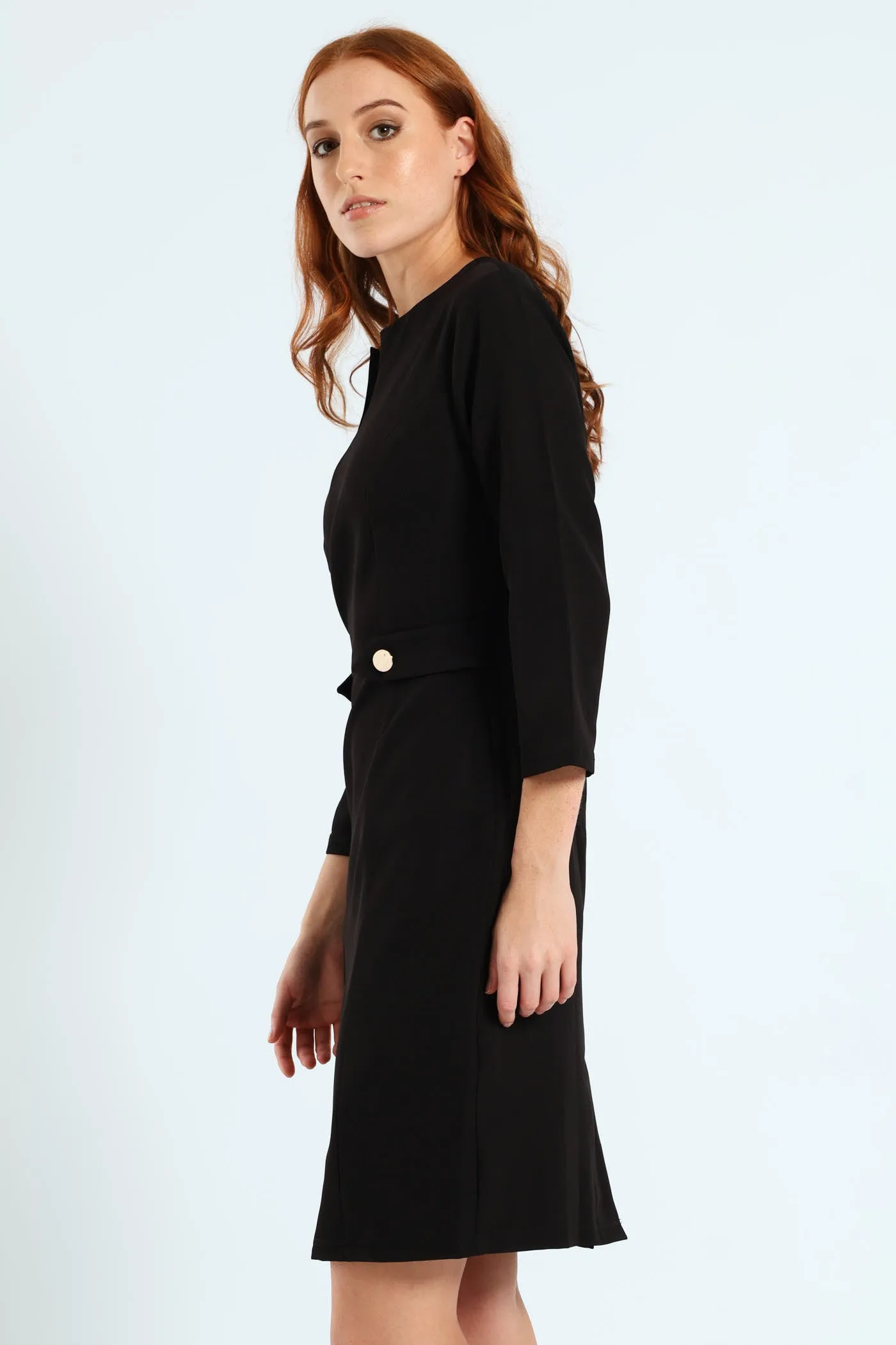 Notch Neck Work Pencil Dress - Black sold by Edgars product image thumbnail 3