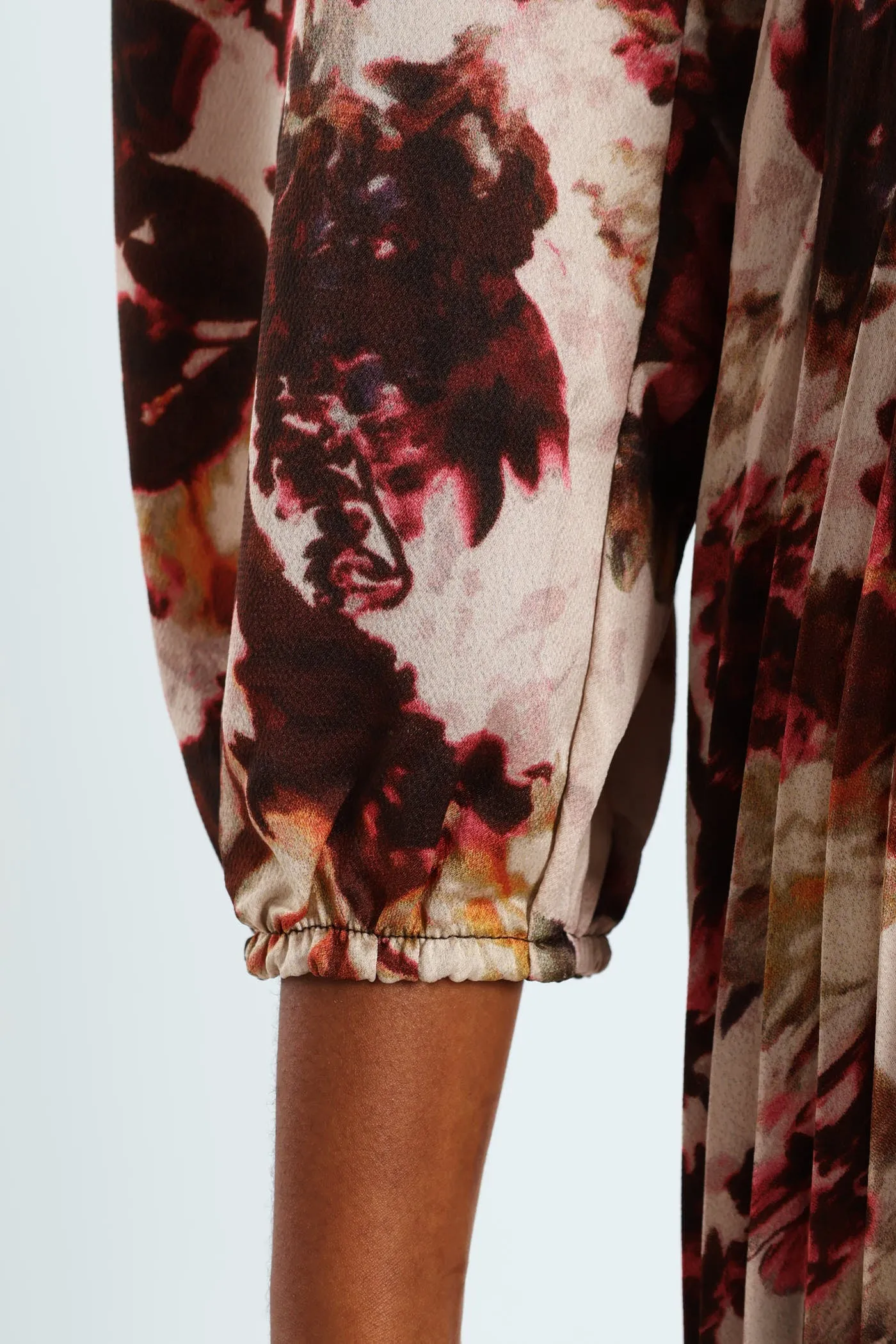 Pleated Satin Belted Wrap Maxi Dress - Cream sold by Edgars product image thumbnail 5