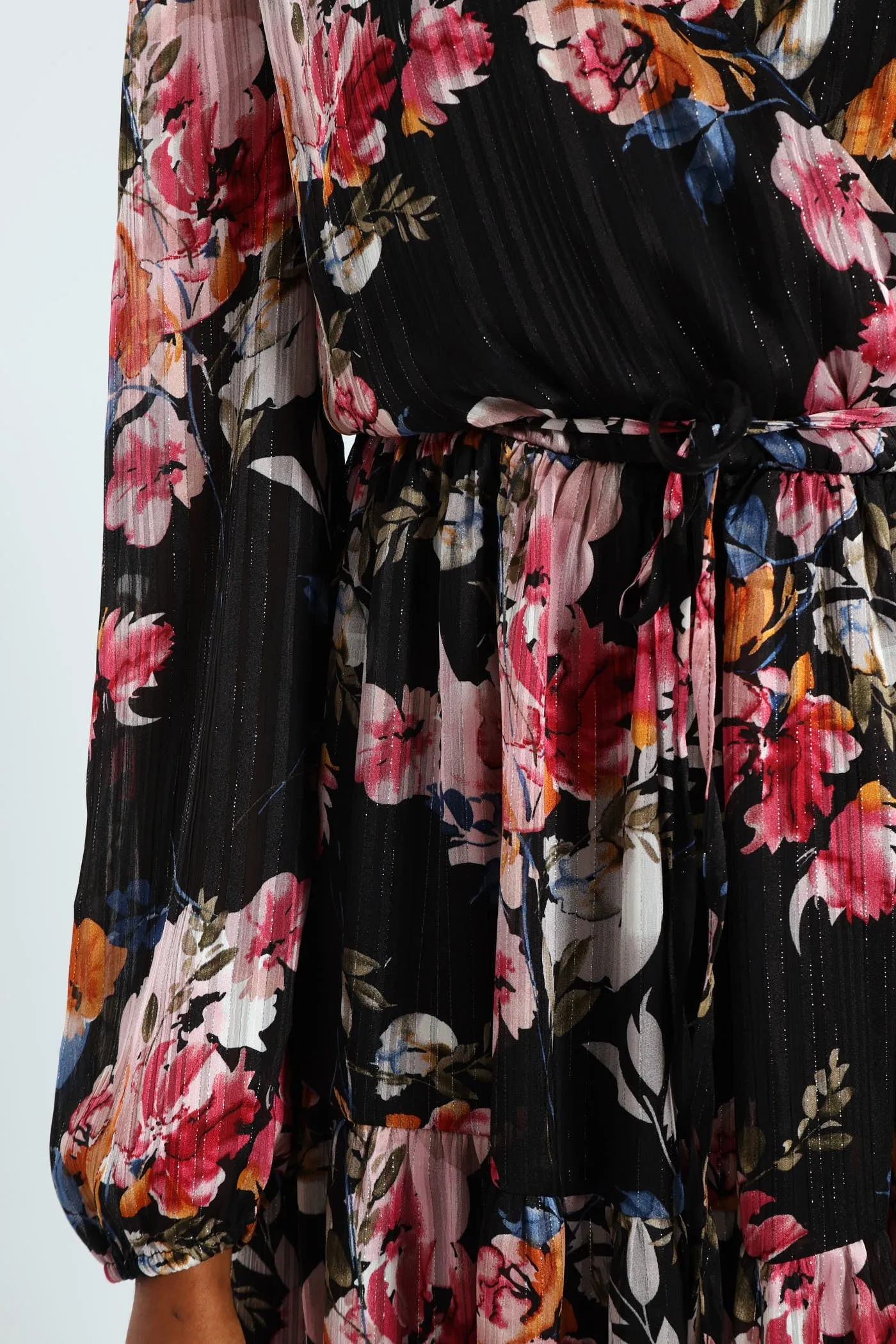 Wrap Waisted Frill Hem Tea Dress - Black sold by Edgars product image thumbnail 5