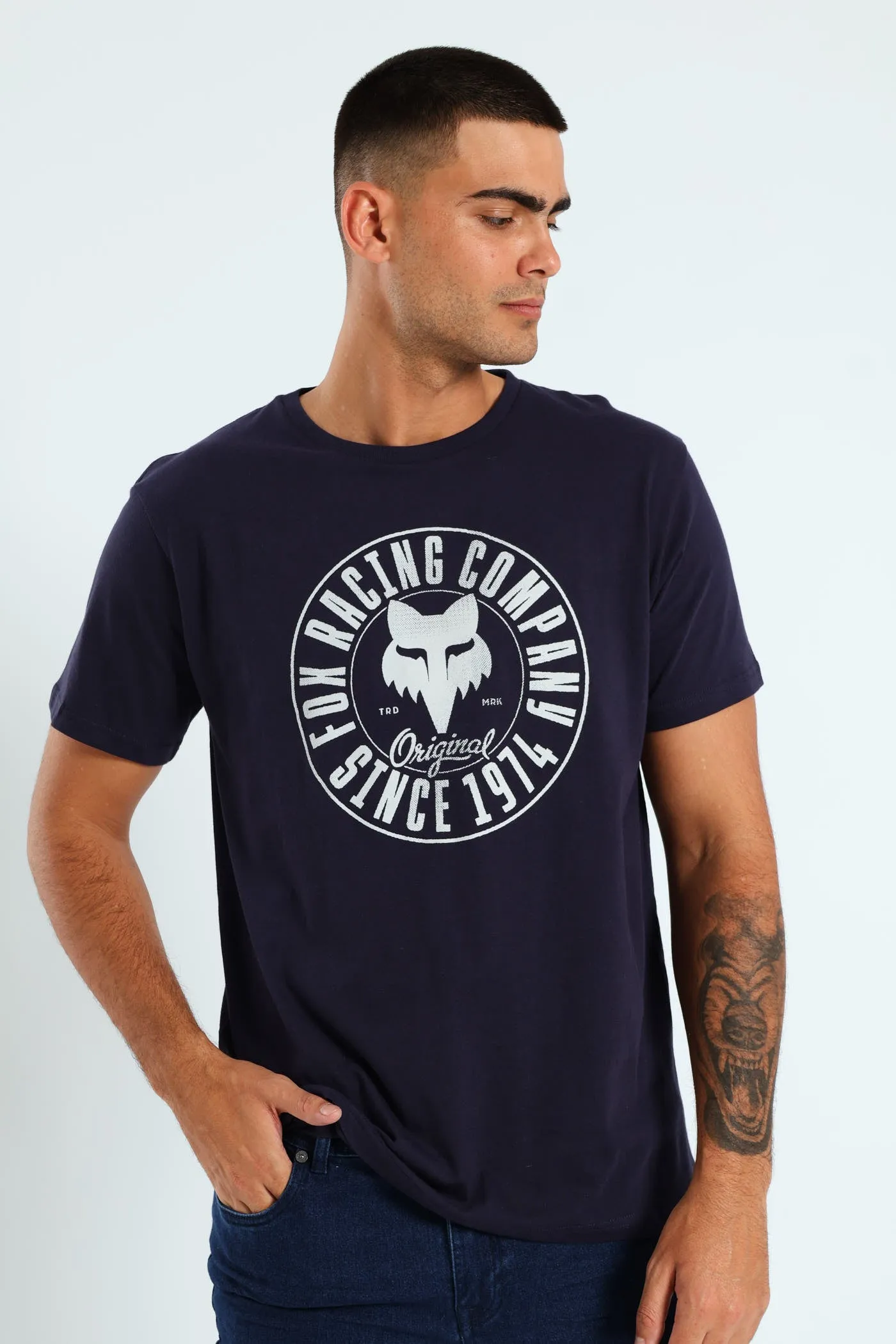 Emblem Short Sleeve Tee - Navy sold by Edgars