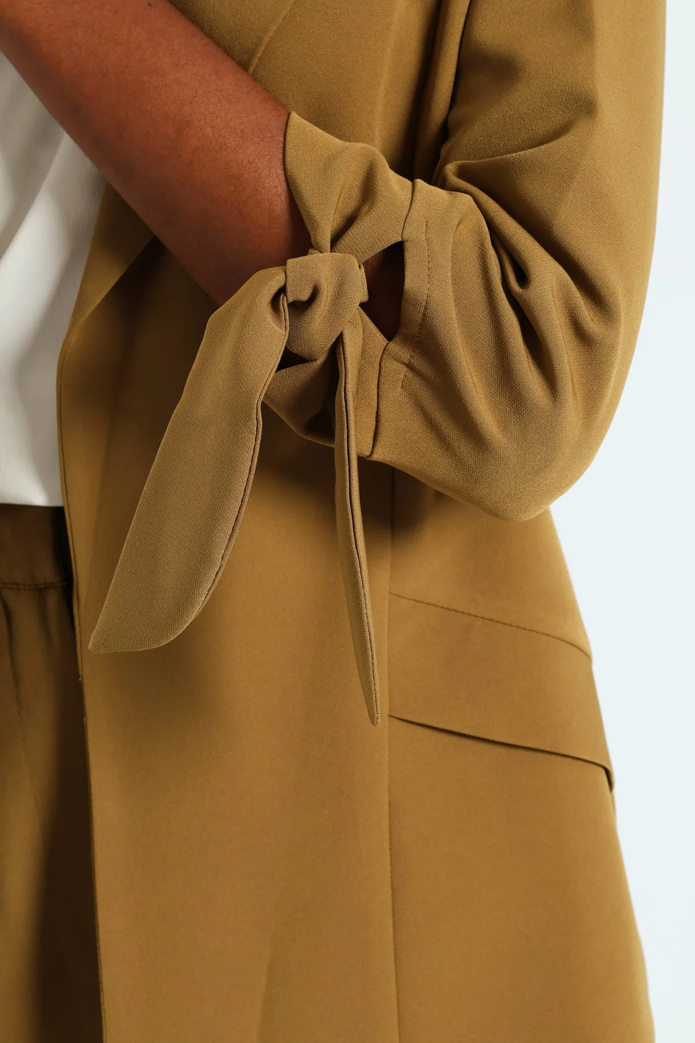 Tie Up 3/4 Sleeve Blazer - Olive sold by Edgars product image thumbnail 4