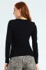 Long Sleeve Cotton Lycra Crew Top - Black sold by Edgars