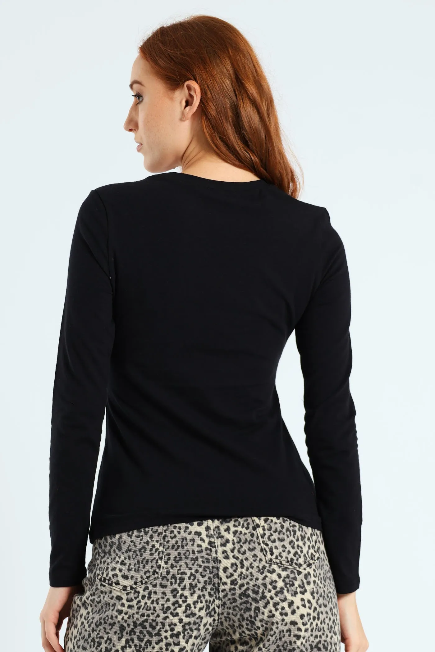 Long Sleeve Cotton Lycra Crew Top - Black sold by Edgars product image thumbnail 3