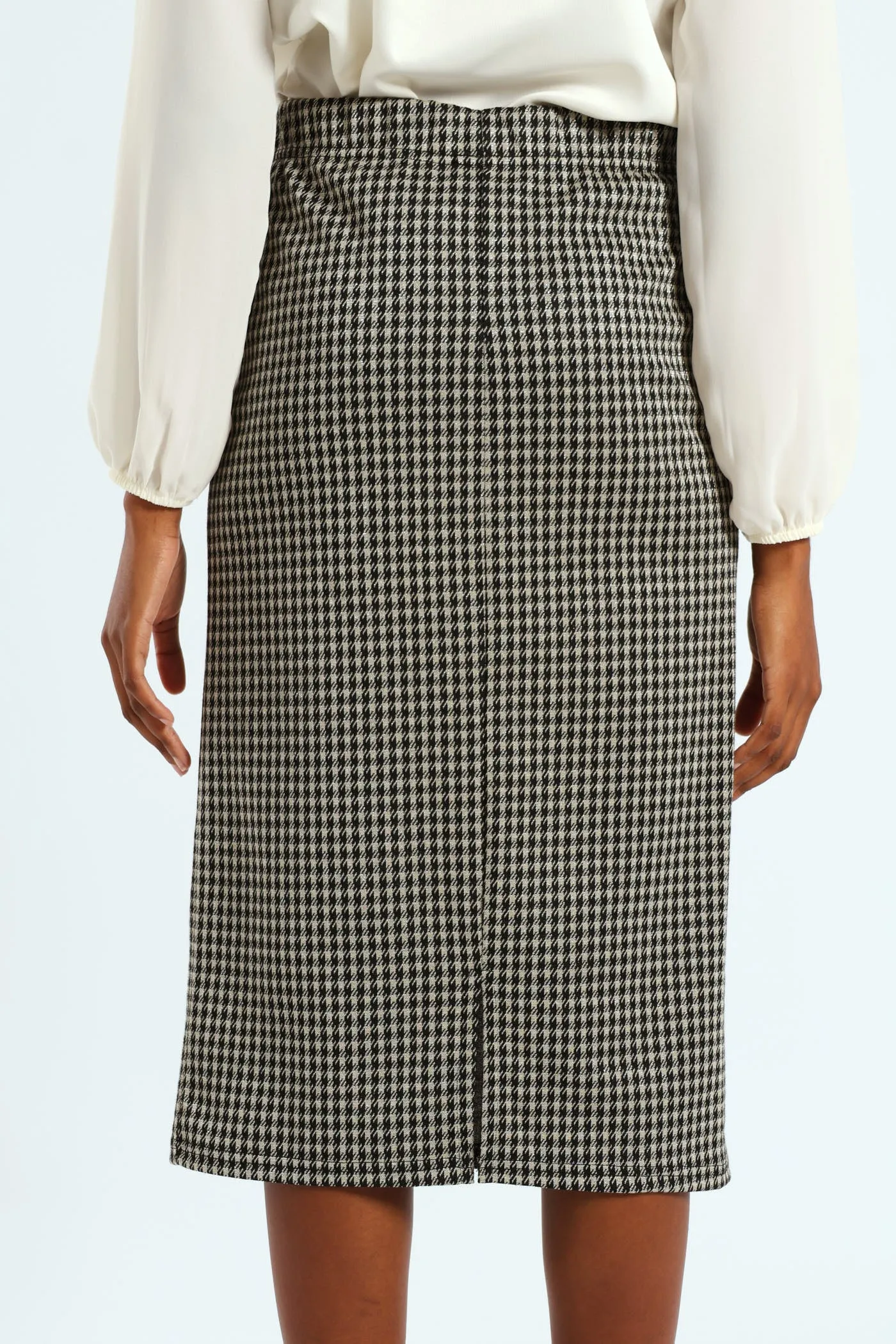 Houndstooth Metallic Pencil Midi Skirt - Black/Cream sold by Edgars product image thumbnail 4