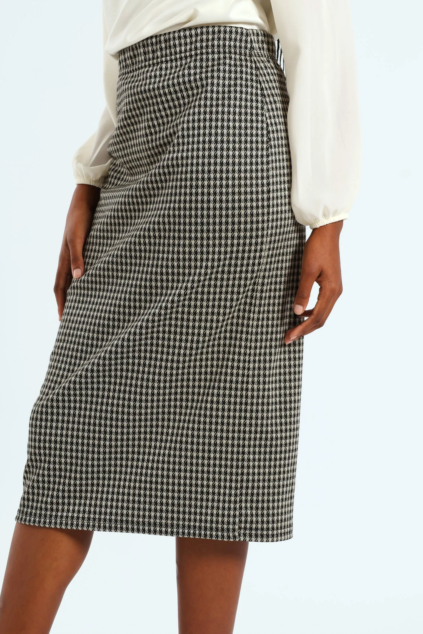 Houndstooth Metallic Pencil Midi Skirt - Black/Cream sold by Edgars product image thumbnail 3