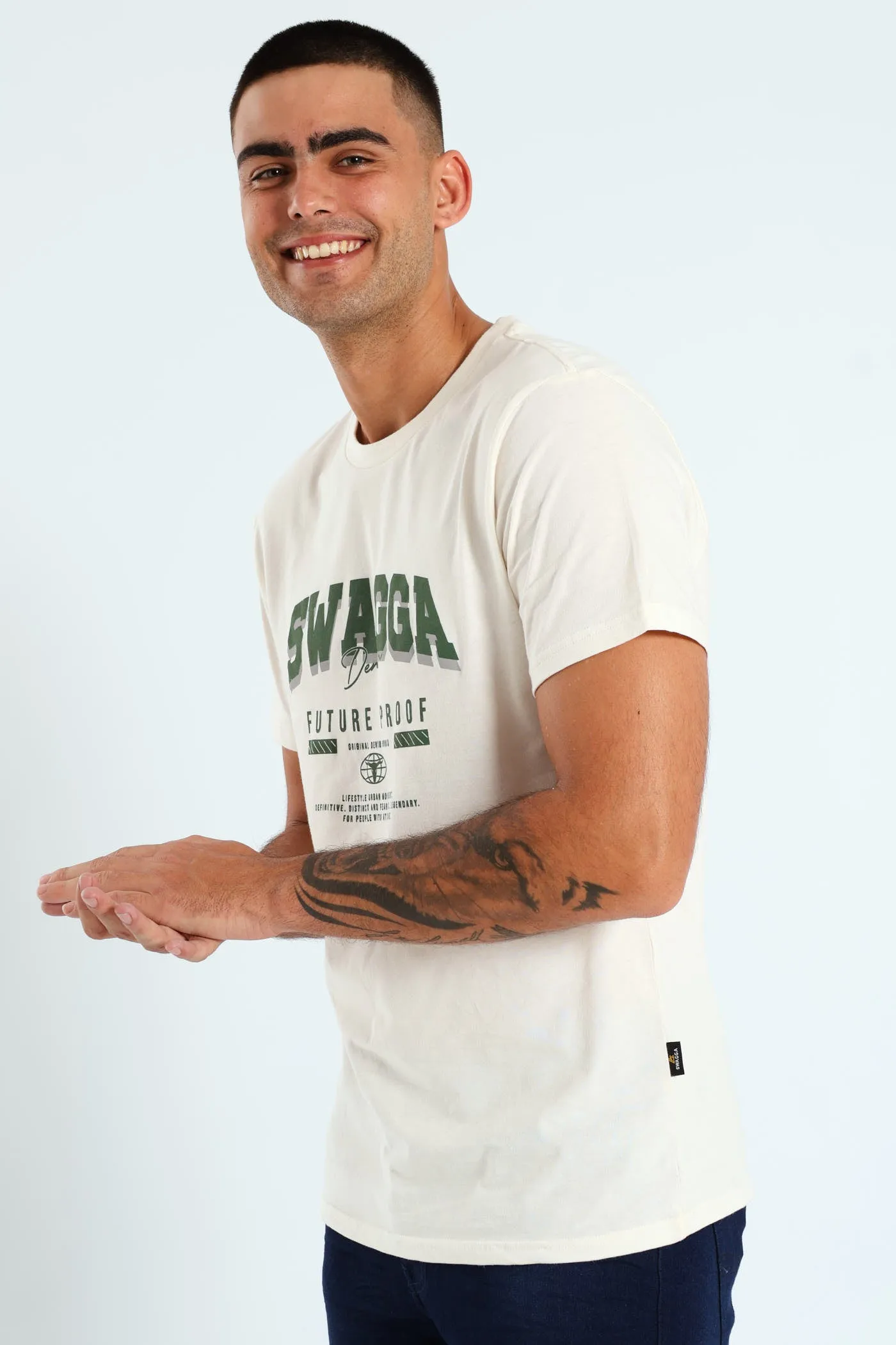 Short Sleeve Basic Print T-Shirt - Cream sold by Edgars product image thumbnail 2