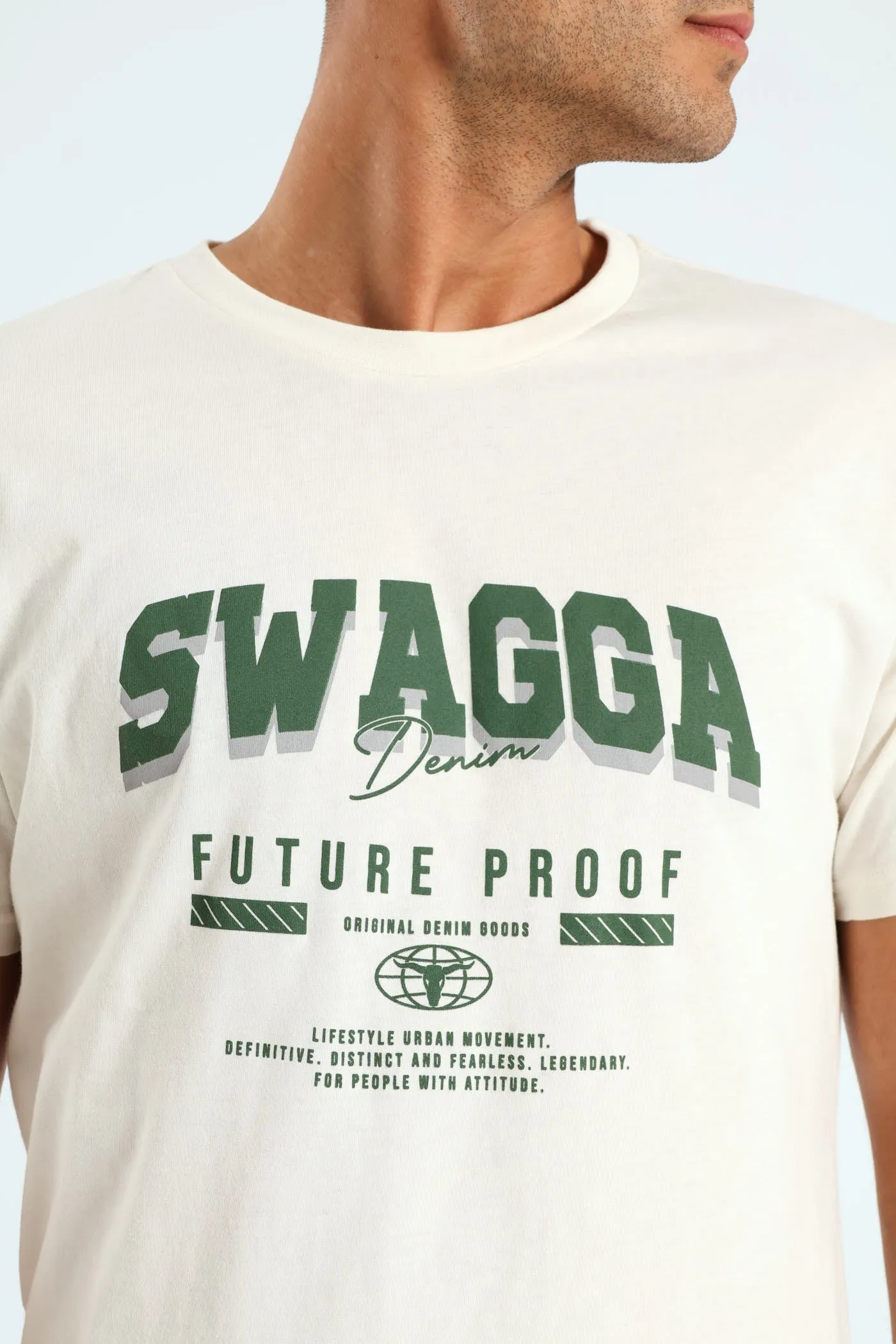 Short Sleeve Basic Print T-Shirt - Cream sold by Edgars product image thumbnail 4