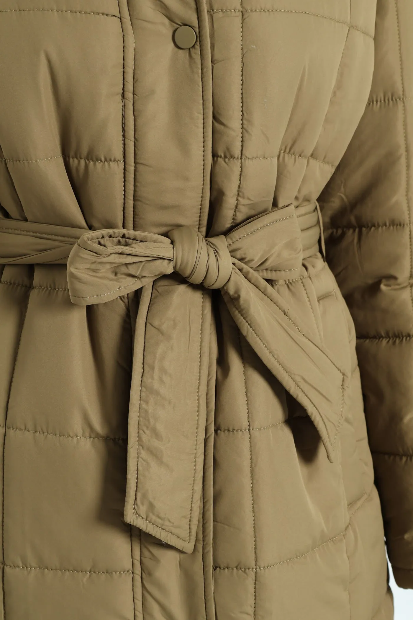 Long Length Belted Padded Puffer Jacket - Green sold by Edgars product image thumbnail 5