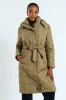 Long Length Belted Padded Puffer Jacket - Green sold by Edgars
