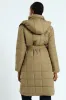 Long Length Belted Padded Puffer Jacket - Green sold by Edgars